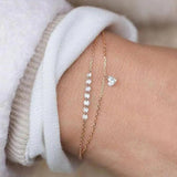 Double Heart Crystal Bracelets Couple Accessories