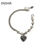 Vintage Love Heart Bracelet Silver Plated Jewelry