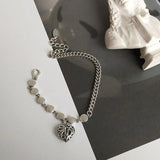 Vintage Love Heart Bracelet Silver Plated Jewelry