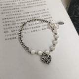 Vintage Love Heart Bracelet Silver Plated Jewelry