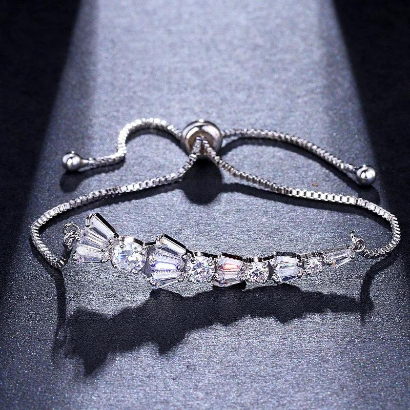Zircon Bracelet For Women Adjustable Chain Cubic Zirconia Birthday Party Jewelry