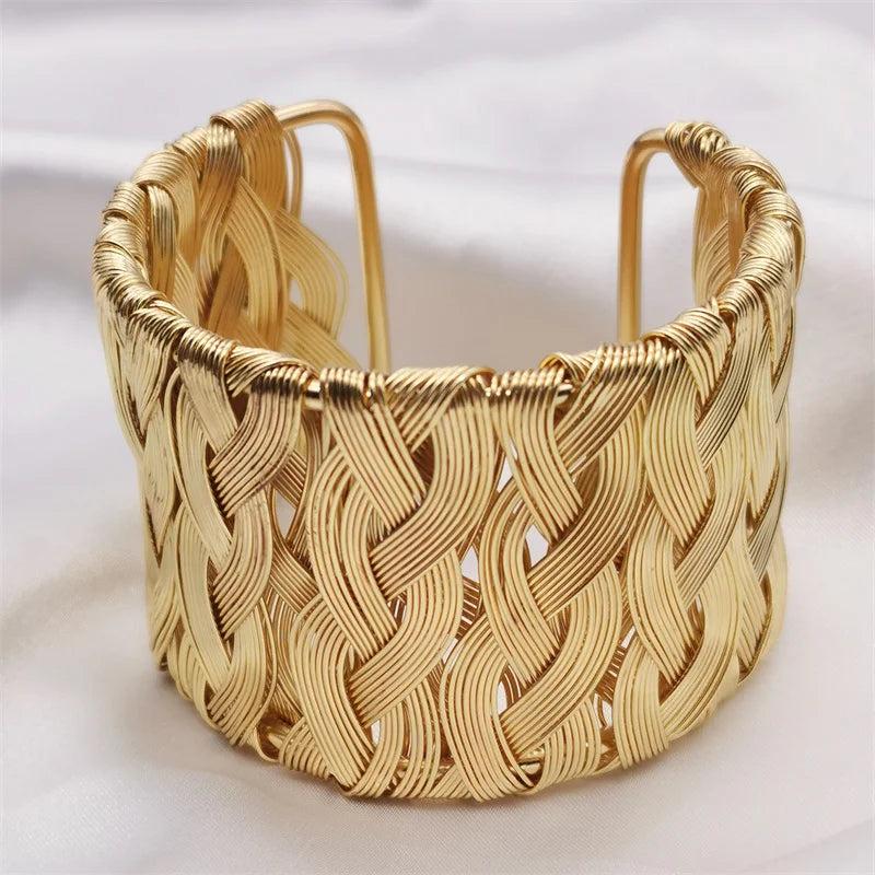 High-End Classic Women Bracelet Jewelry Weave Bangles Charm Gothic Accessories
