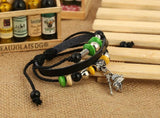 Punk Multilayer Leather Bracelet Soldier Sword Beads Vintage Bangle