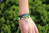 Punk Multilayer Leather Bracelet Soldier Sword Beads Vintage Bangle