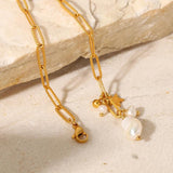 18K Stainless Steel Plated Pearl Tassels Bracelet Ins