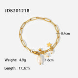 18K Stainless Steel Plated Pearl Tassels Bracelet Ins