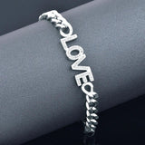 LEEEKR Punk Cross Round Heart Bracelets stainless steel silver jewelry