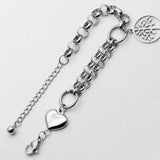 Silver Round Charm Heart Bracelet Women Stainless Steel Tree of Life