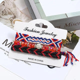 Boho Vintage Ethnic Women Crystal Bracelet Set Weave Leather Charm