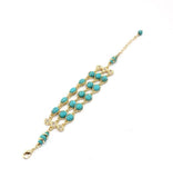 Marble Stone 3 Layers Chain Link Bracelet for Women