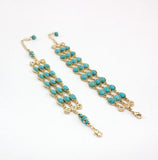 Marble Stone 3 Layers Chain Link Bracelet for Women