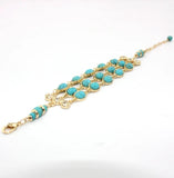 Marble Stone 3 Layers Chain Link Bracelet for Women