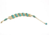 Marble Stone 3 Layers Chain Link Bracelet for Women