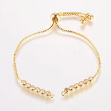 Brass Chain Bracelet Making Kit with CZ - DIY Craft Jewelry