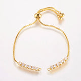 Brass Chain Bracelet Making Kit with CZ - DIY Craft Jewelry