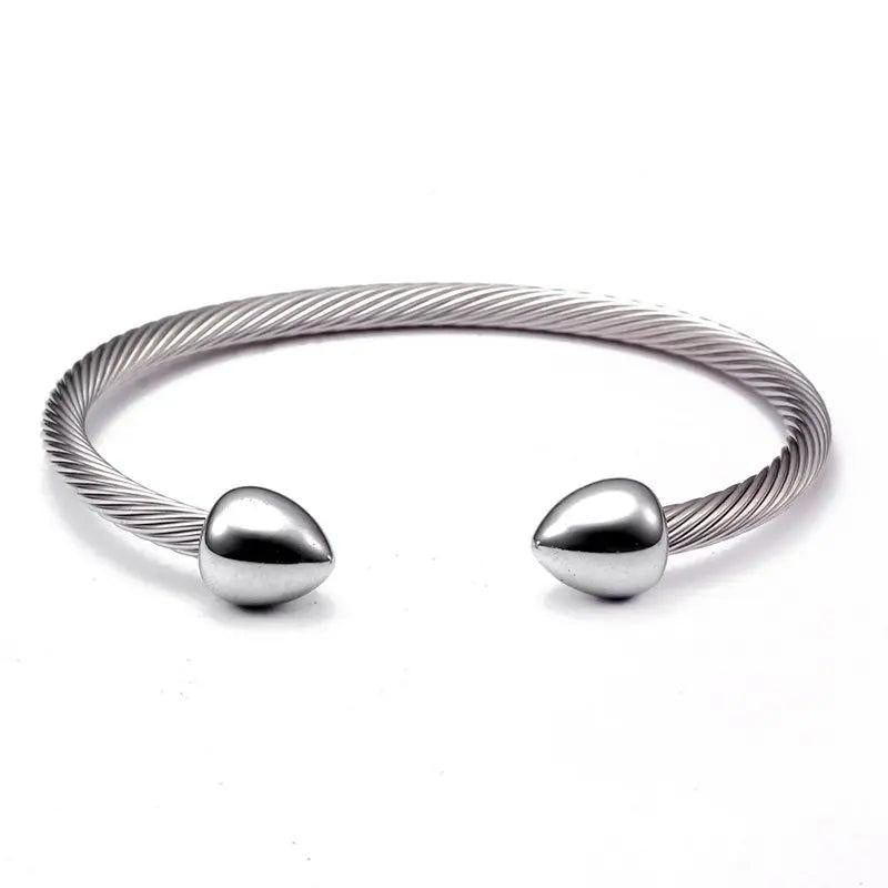 Vintage Stainless Steel Cone Chain Link Bracelet