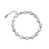 Vintage Smiling Faces Bracelet Silver Plated