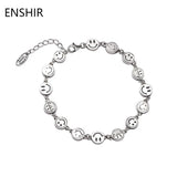 Vintage Smiling Faces Bracelet Silver Plated