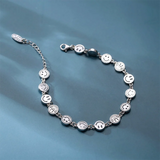Vintage Smiling Faces Bracelet Silver Plated
