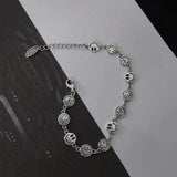 Vintage Smiling Faces Bracelet Silver Plated