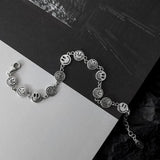Vintage Smiling Faces Bracelet Silver Plated
