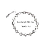 Vintage Smiling Faces Bracelet Silver Plated