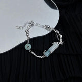 Minar Unique Gradient Natural Stone Bamboo Charm Bracelets Women