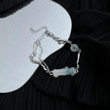Minar Unique Gradient Natural Stone Bamboo Charm Bracelets Women