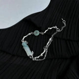 Minar Unique Gradient Natural Stone Bamboo Charm Bracelets Women