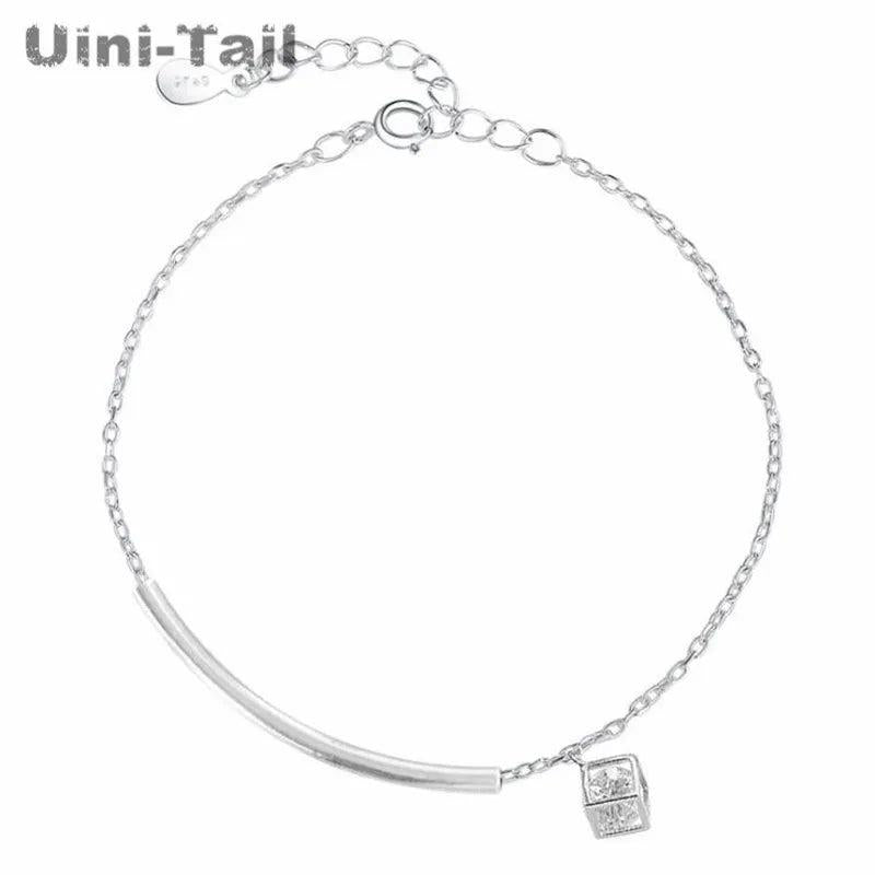 Uini-Tail 925 Tibetan Silver Tube Cube Bracelet