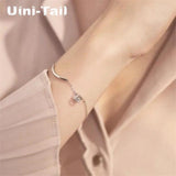 Uini-Tail 925 Tibetan Silver Tube Cube Bracelet