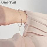 Uini-Tail 925 Tibetan Silver Tube Cube Bracelet