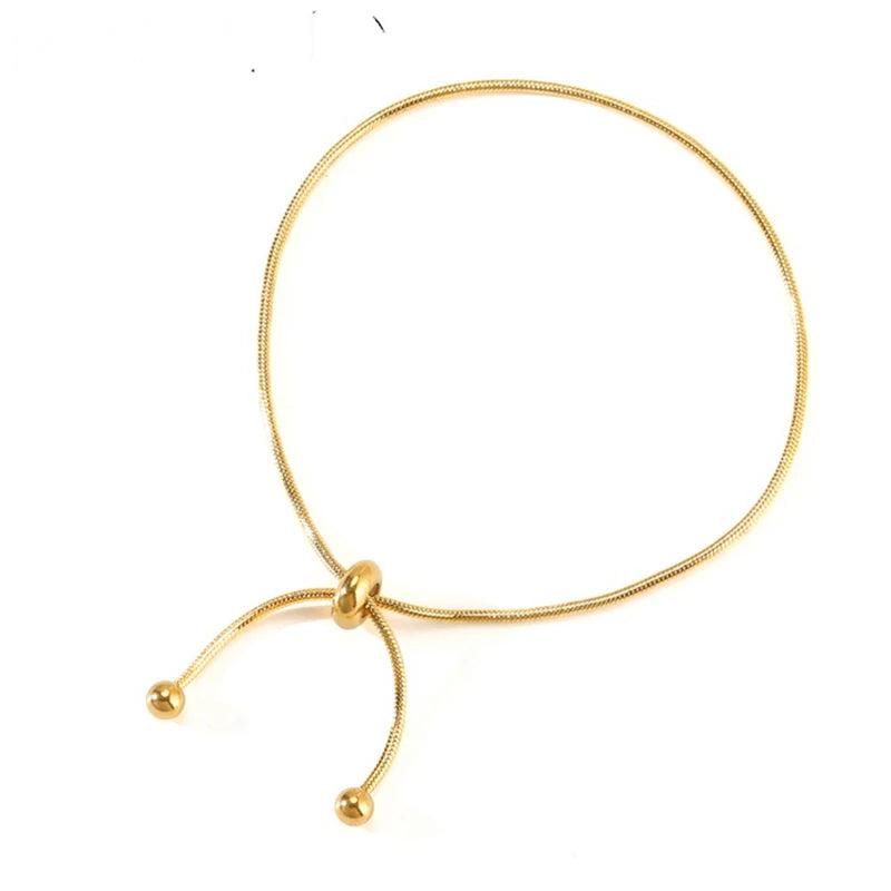 Adjustable Steel Pull-out Bracelet Snake Chain Bangle