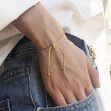 Adjustable Steel Pull-out Bracelet Snake Chain Bangle