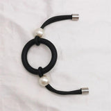 Rubber Charm Bracelet Boho Wristband Beaded Bangle Kpop Pearl Jewelry