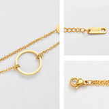 Stainless Steel Layered Chain Bracelets Round Circle Charms Jewelry