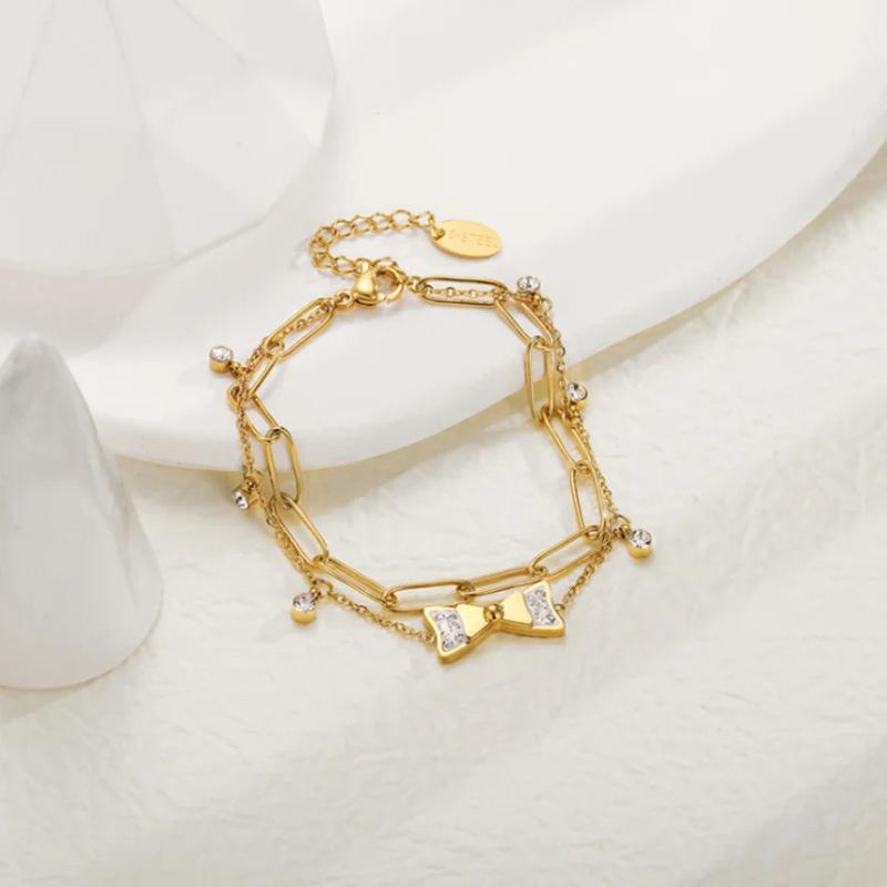 316L Stainless Steel Bow Multilayer Bracelet High Jewelry Accessories
