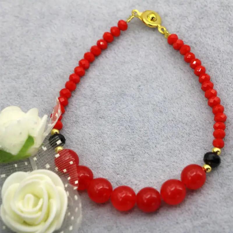 8mm Multicolor Jade Round Beads Bracelet Chalcedony Crystal Jewelry