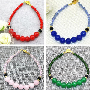 8mm Multicolor Jade Round Beads Bracelet Chalcedony Crystal Jewelry