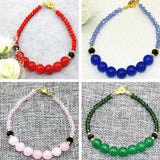 8mm Multicolor Jade Round Beads Bracelet Chalcedony Crystal Jewelry