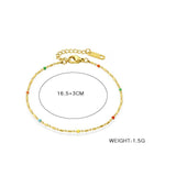 Colorful Enamel Stainless Steel Beads Chain Bracelet