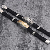 2PCS Titanium Steel Decorative Wrist Bracelet for Men