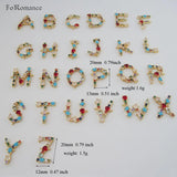 Adjustable 8.7in Plated 26 Letter Initials Bracelet Red Purple CZ Stones