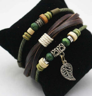 Multilayer Buckle Leather Charm Wrap Bracelet
