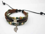 Multilayer Buckle Leather Charm Wrap Bracelet