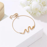 Golden Plated Snake Bracelet with Full Cz Bangle Jewelry