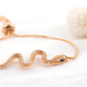 Golden Plated Snake Bracelet with Full Cz Bangle Jewelry