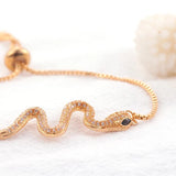 Golden Plated Snake Bracelet with Full Cz Bangle Jewelry