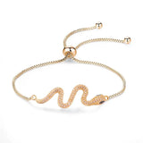 Golden Plated Snake Bracelet with Full Cz Bangle Jewelry