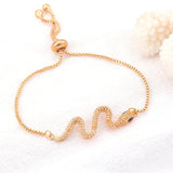 Golden Plated Snake Bracelet with Full Cz Bangle Jewelry